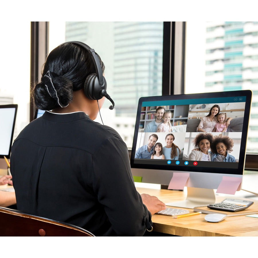 Aluratek Wired 3.5mm Stereo Headset with Noise Reducing Boom Mic and In-Line Controls