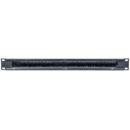 Intellinet 19" Cable Entry Panel, 1U, with Brush Insert, Black
