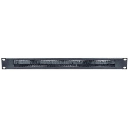 Intellinet 19" Cable Entry Panel, 1U, with Brush Insert, Black