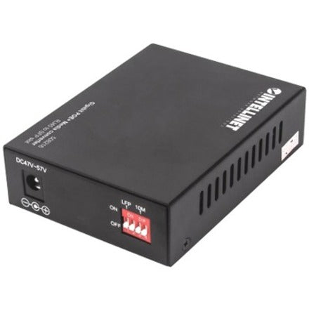 Intellinet Gigabit PoE+ Media Converter, 1 x 1000Base-T RJ45 Port to 1 x SFP Port, PoE+ Injector (With 2 Pin Euro Power Adapter)