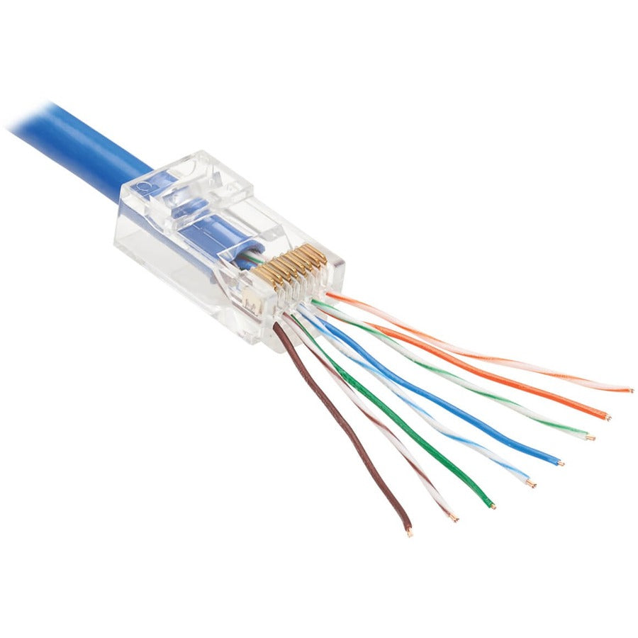 Eaton Tripp Lite Series Cat6 RJ45 Pass-Through UTP Modular Plug, 100 Pack, TAA