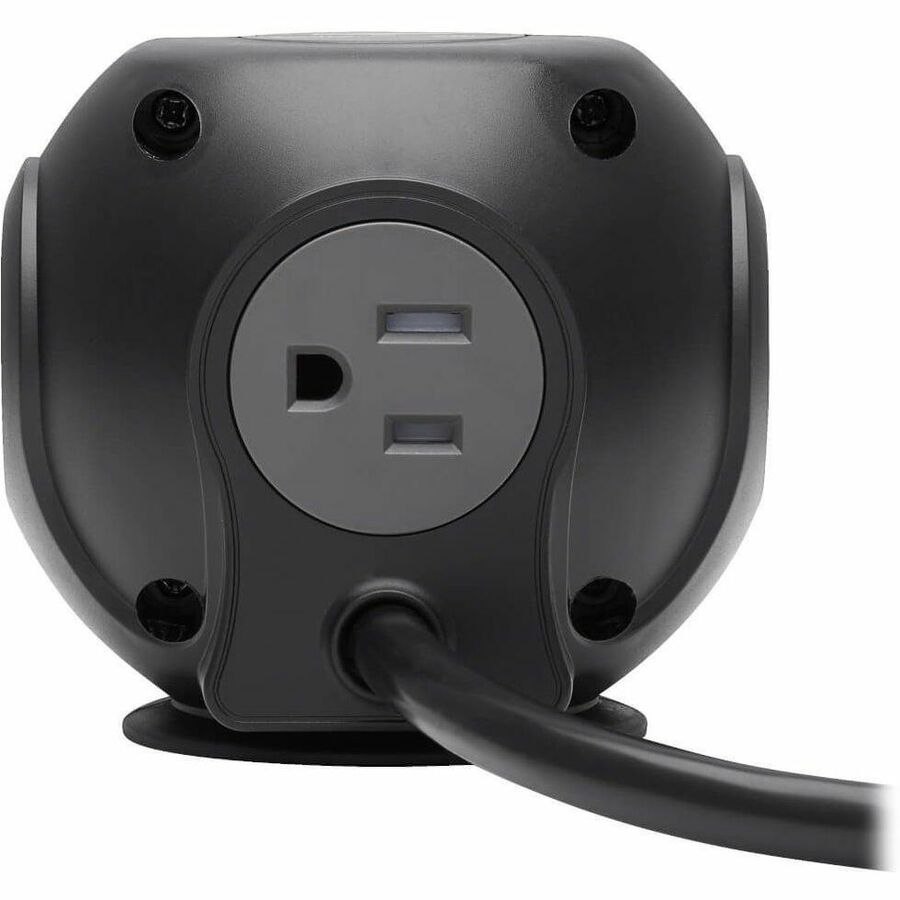 Eaton Tripp Lite Series 3-Outlet Spherical Surge Protector, 4 USB Ports (4.8A Shared) - 6 ft. (1.83 m) Cord, 5-15P Plug, 540 Joules, Black