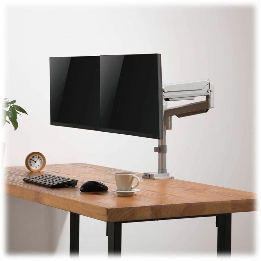Eaton Tripp Lite Series Dual-Display Gas-Arm Mount for 13" to 34" Monitors - Clamp or Grommet, USB, Audio Ports