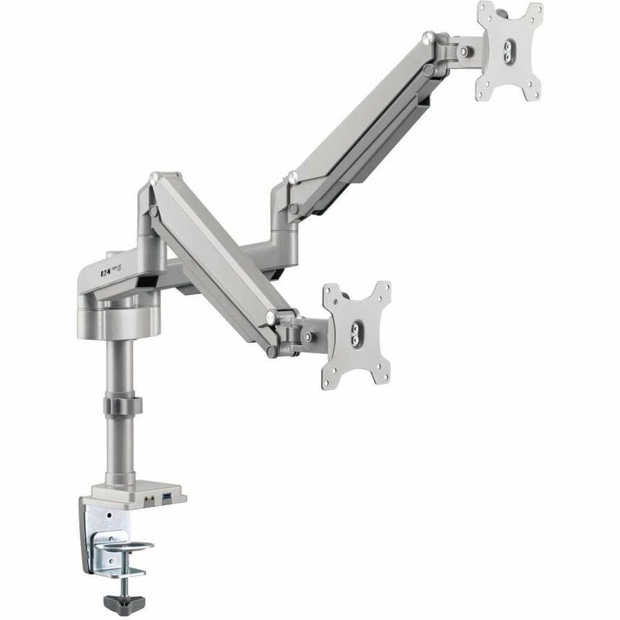 Eaton Tripp Lite Series Dual-Display Gas-Arm Mount for 13" to 34" Monitors - Clamp or Grommet, USB, Audio Ports