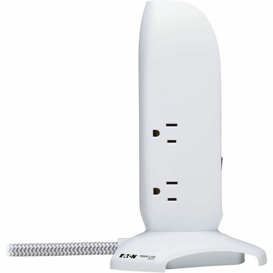 Eaton Tripp Lite Series 5-Outlet Surge Protector Tower, 3x USB Ports (3.1A Shared), 6 ft. Cord, 5-15P Plug, 1200 Joules, White