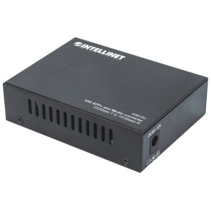 Intellinet 10GBase-T to 10GBase-R Media Converter, 1 x 10 GB SFP+ Slot, 1 x 10GB RJ45 Port (With 2 Pin Euro Power Adapter)