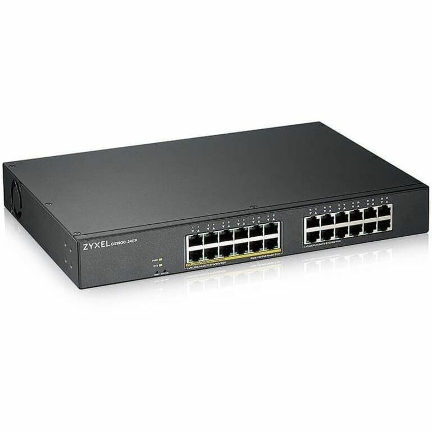 ZYXEL GS1900-24EP 24-Port Gigabit Smart Managed PoE Switch (Compact Design) | 12 PoE+ Ports at 130W