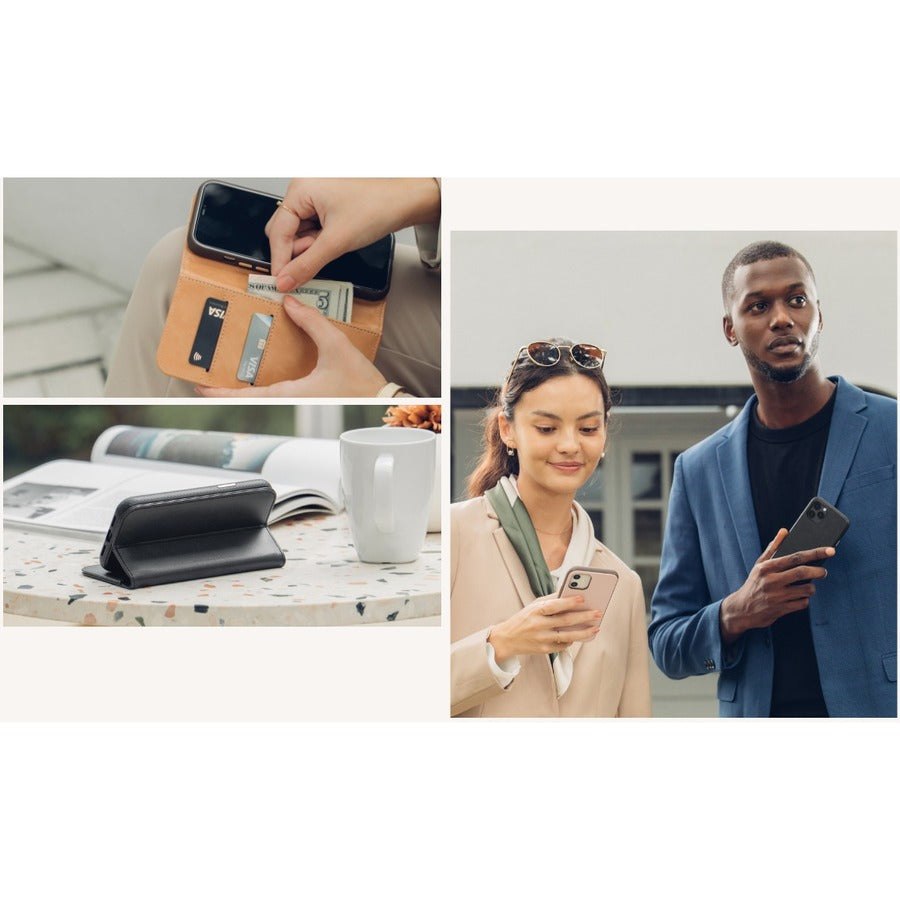 Moshi Overture Carrying Case (Wallet) Apple iPhone 12 Pro Max Smartphone - Jet Black