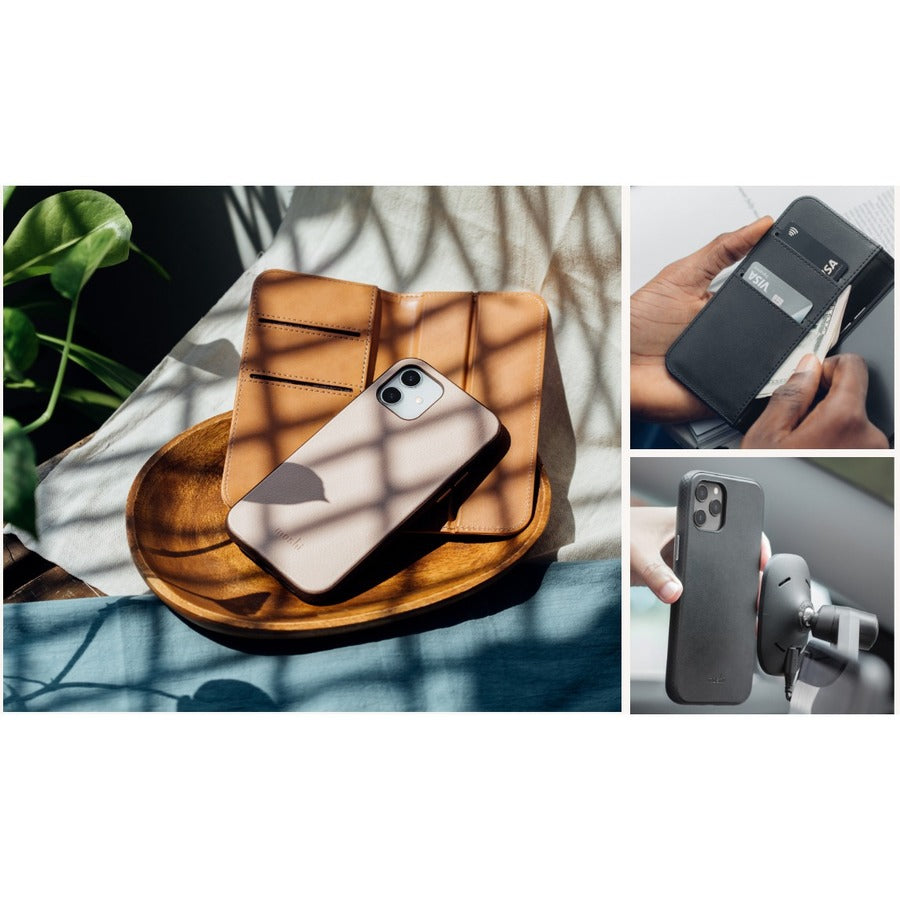 Moshi Overture Carrying Case (Wallet) Apple iPhone 12 Pro Max Smartphone - Jet Black