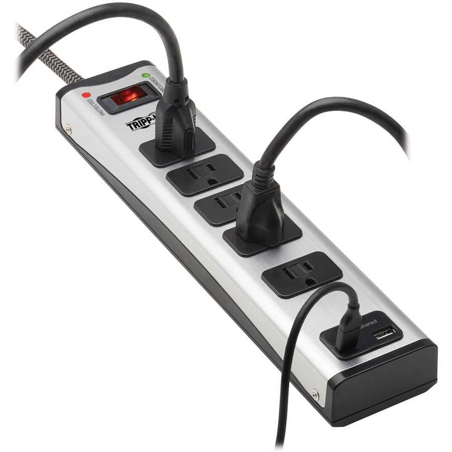 Eaton Tripp Lite Series 5-Outlet Surge Protector with 1 USB-A and 1 USB-C (3.9A Shared) - 6 ft. Cord, 2100 Joules, Metal Housing