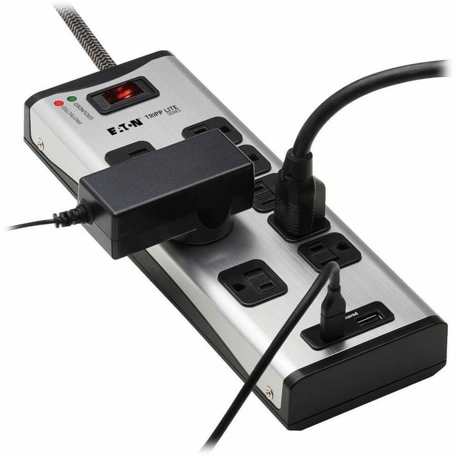 Eaton Tripp Lite Series 8-Outlet Surge Protector with 1 USB-A and 1 USB-C (3.9A Shared) - 8 ft. Cord, 2100 Joules, Metal Housing