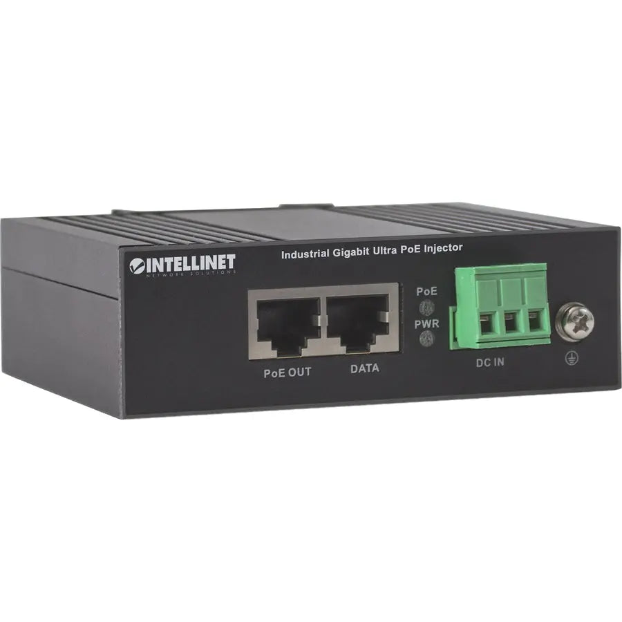Intellinet Industrial Gigabit Ultra PoE Injector, 1 x 60 W Port, IEEE 802.3bt/at/af Power over Ethernet (Ultra POE/PoE+/PoE), Metal Housing