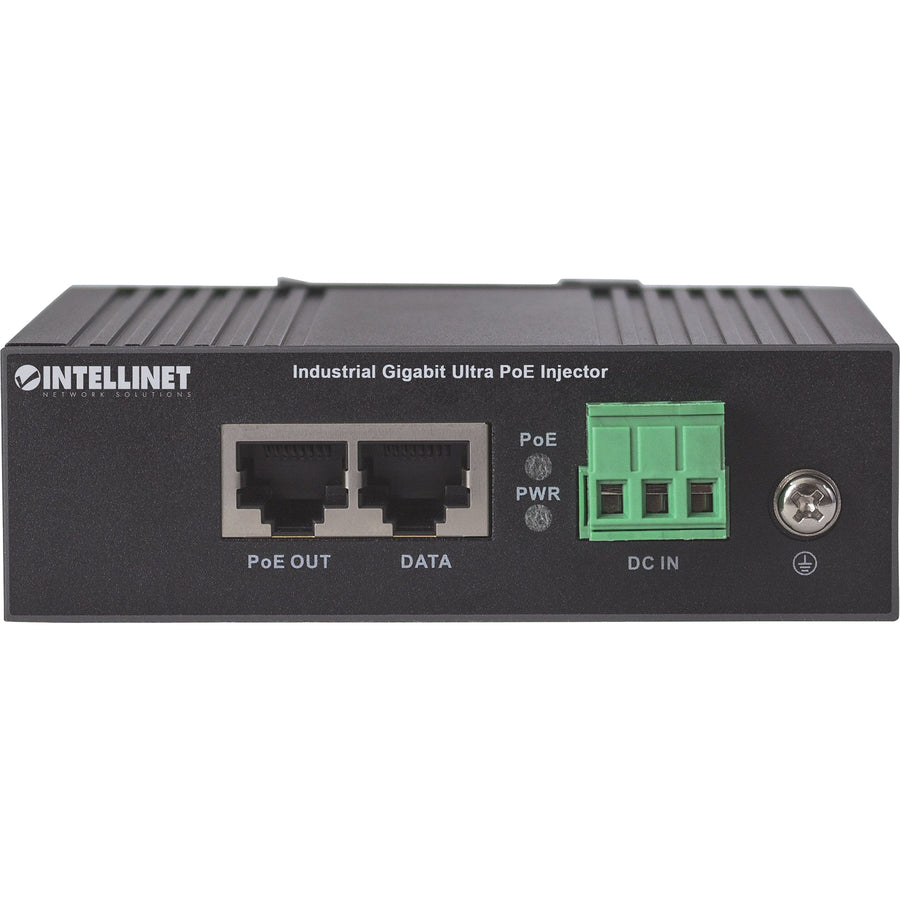 Intellinet Industrial Gigabit Ultra PoE Injector, 1 x 60 W Port, IEEE 802.3bt/at/af Power over Ethernet (Ultra POE/PoE+/PoE), Metal Housing