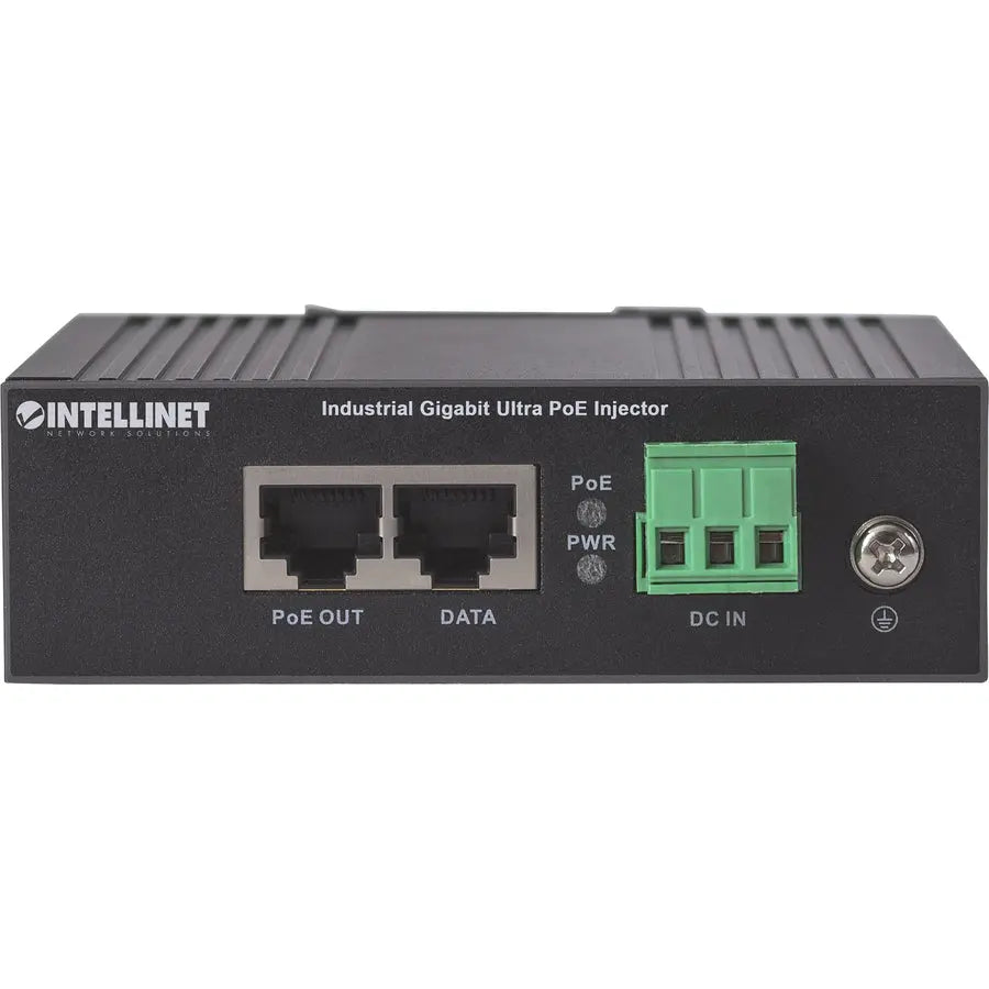Intellinet Industrial Gigabit Ultra PoE Injector, 1 x 60 W Port, IEEE 802.3bt/at/af Power over Ethernet (Ultra POE/PoE+/PoE), Metal Housing