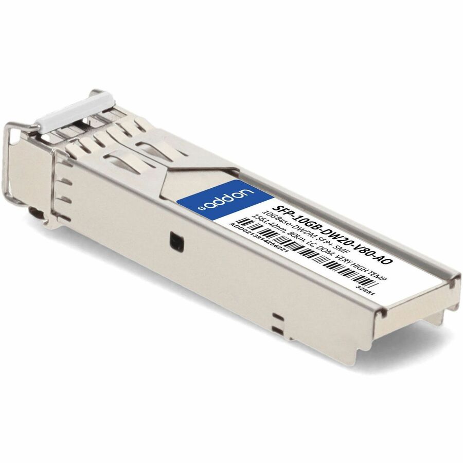 AddOn MSA and TAA 10GBase-DWDM SFP+ Transceiver C-Band 100GHz (SMF, 1561.42nm, 80km, LC, DOM, -40 to 95C)
