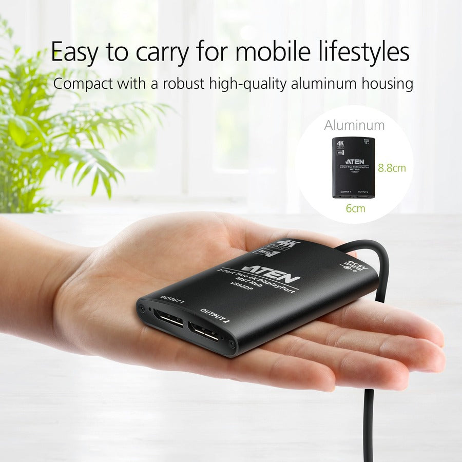 ATEN 2-Port True 4K DisplayPort MST Hub