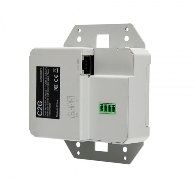 C2G Dual 4K HDMI HDBaseT plus USB-C, 3.5mm, USB-B over Cat Extender Dual Gang Wall Plate Transmitter