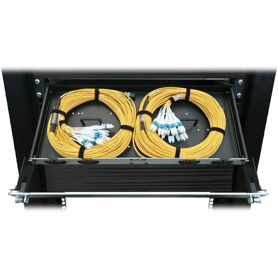 Eaton Tripp Lite Series Preloaded Fiber Panel, 1U - 2x (24F MTP/MPO-APC to 12x LC Duplex F/M) 24F Trunk Cables, OS2 Singlemode, 20 m (65.6 ft.)