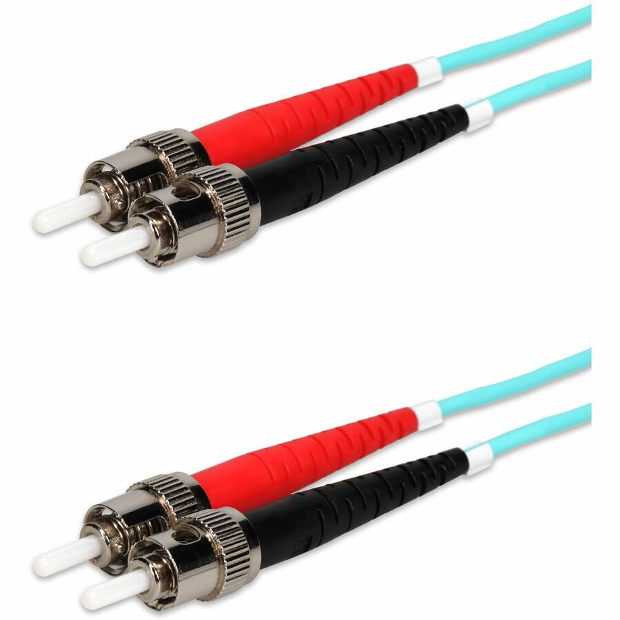 AddOn 5m ST to ST Aqua OM4 Duplex OFNR (Riser-Rated) TAA Fiber Patch Cable