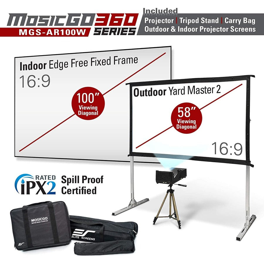 EliteProjector MosicGO MGS-AR100W Ultra Short Throw DLP Projector - 16:9 - Portable - Black