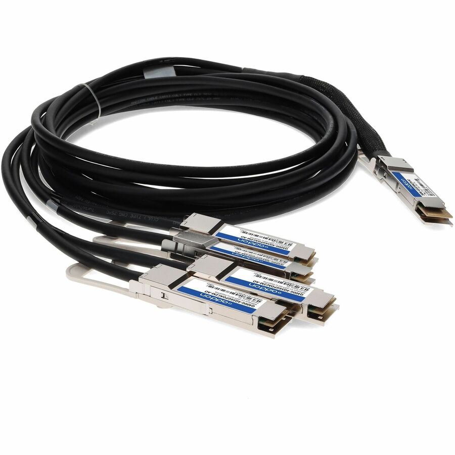 AddOn MSA and TAA Compliant 400GBase-CU QSFP-DD 400G to 4xQSFP56 100G PAM-4 Direct Attach Cable (Passive Twinax, 2m)