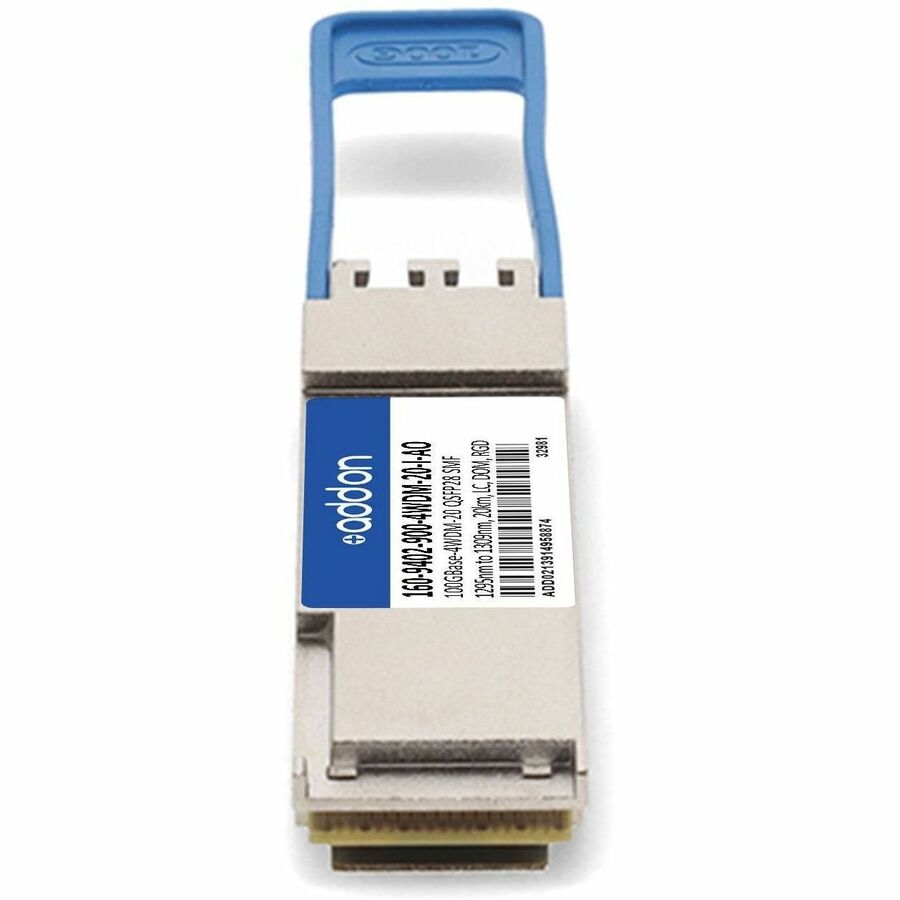 AddOn Ciena 160-9402-900-4WDM-20-I Compatible TAA 100GBase-4WDM-20 QSFP28 Transceiver (SMF, 1295nm to 1309nm, 20km, LC, DOM, -40 to 85C)