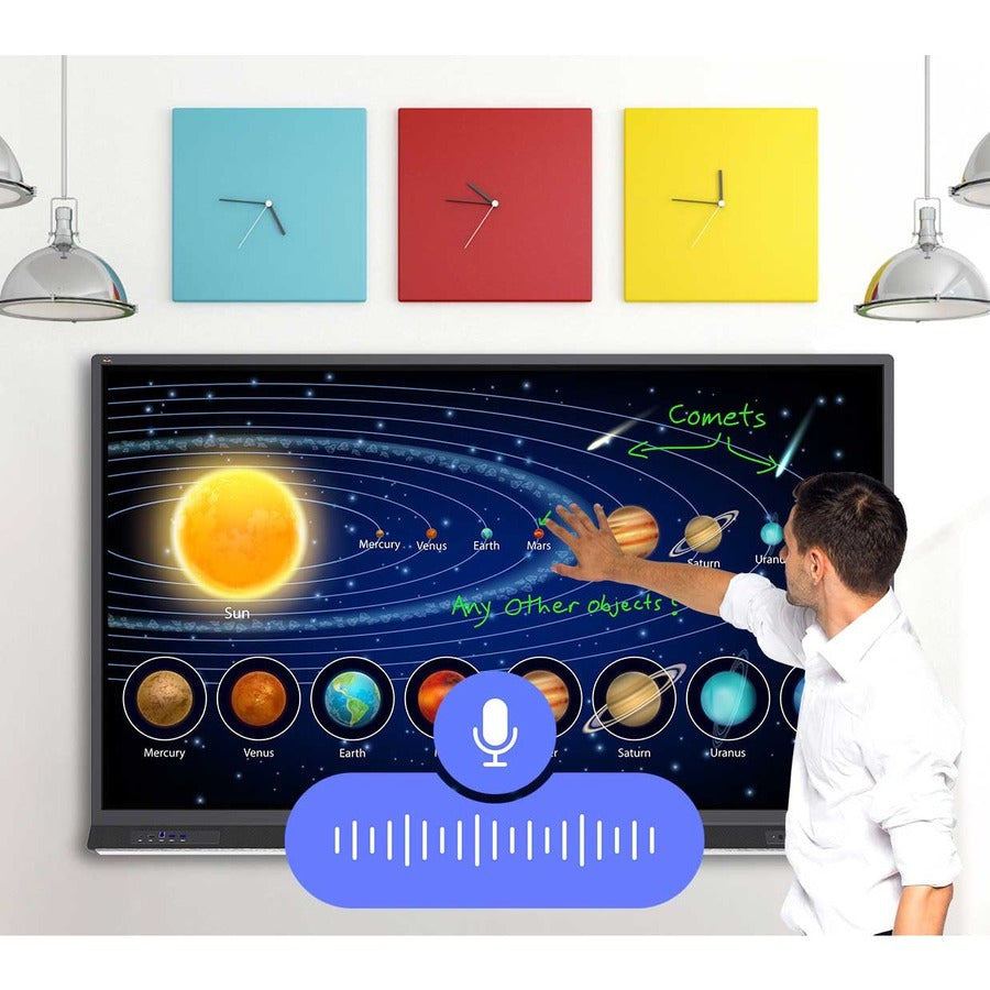 ViewSonic IFP6552 65 Inch ViewBoard 4K Interactive Flat Panel Display with 33-Point Touch, Integrated Microphone and HDMI, VGA, RJ45, 60W Powered USB-C Connectivity