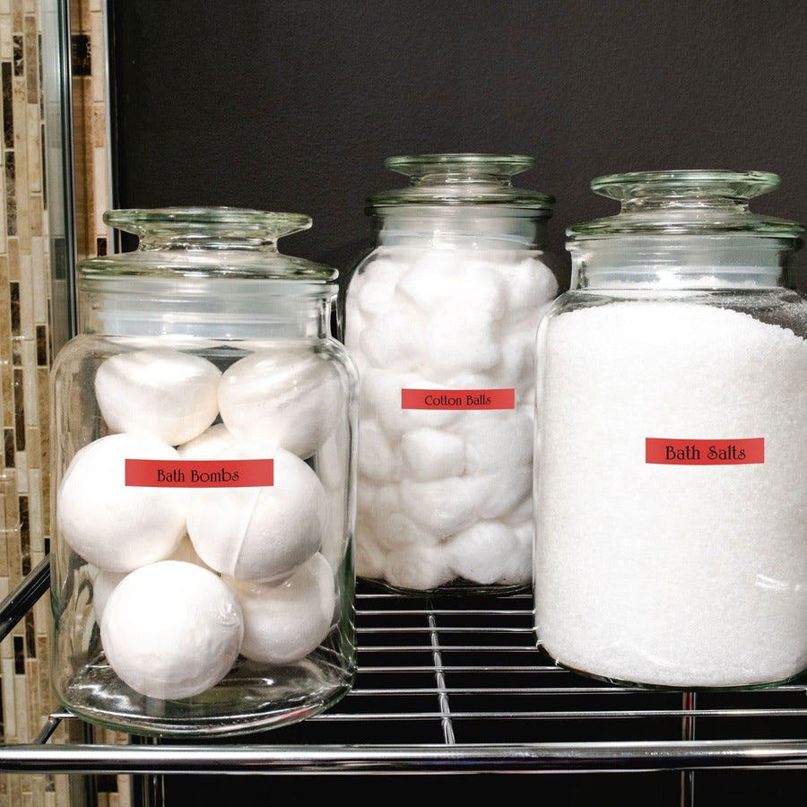 12MM BLACK TEXT ON RED