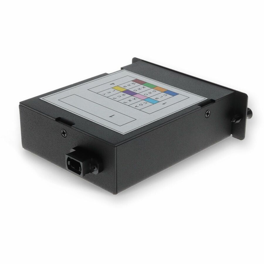 AddOn 4-Bay Cassette 12-Fiber MPO In, 4 LC Duplex Out, Multi-mode Duplex OM4