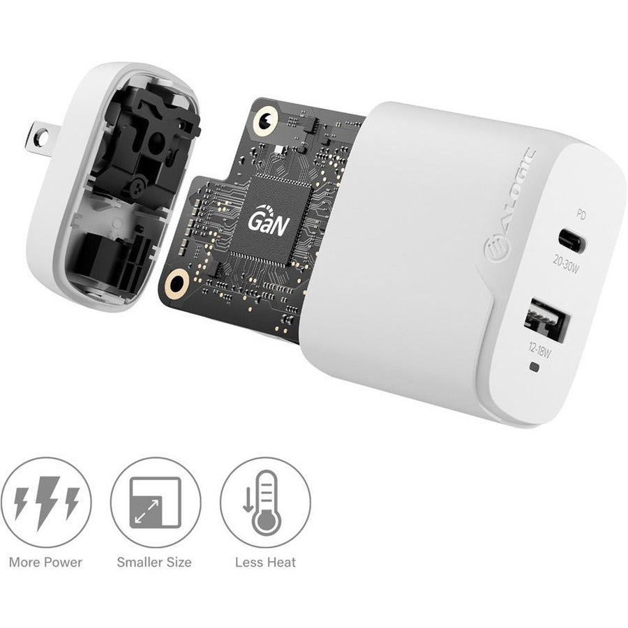 Alogic 2X32 Rapid Power 2 Port 32W USB-C GaN Wall Charger