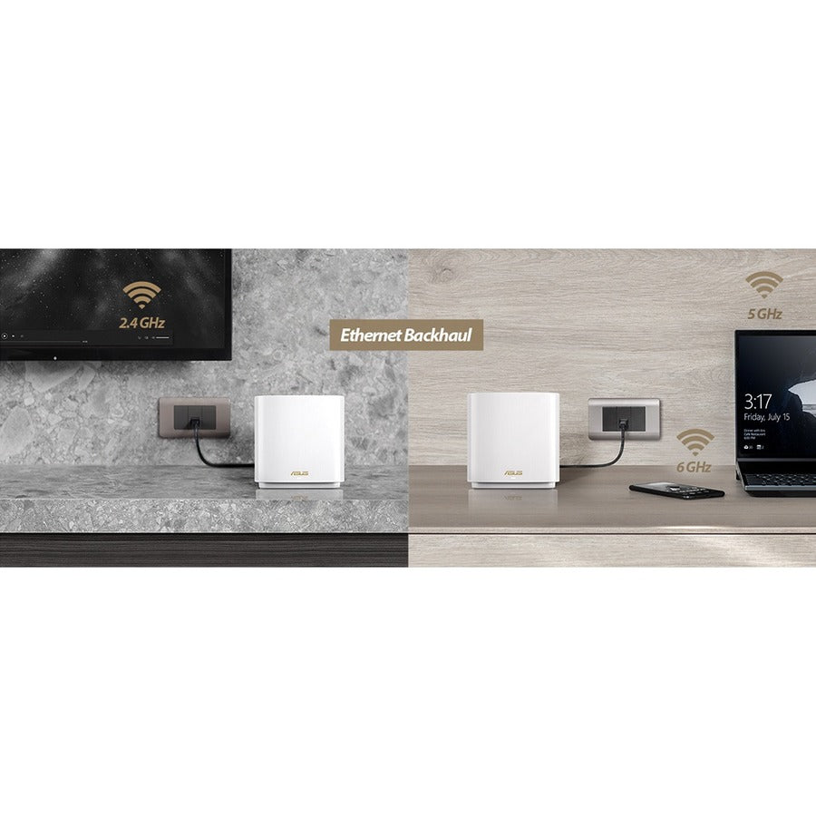 Asus ZenWiFi ET8 ET8 (W-2-PK) Wi-Fi 6 IEEE 802.11ax Wireless Router