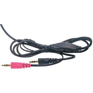 Manhattan Stereo Headset (Promo), Lightweight, adjustable microphone, in-line volume control, padded cloth ear cushions, two 3.5mm jack input plugs, cable 2m, Black, 3 year warranty, Box