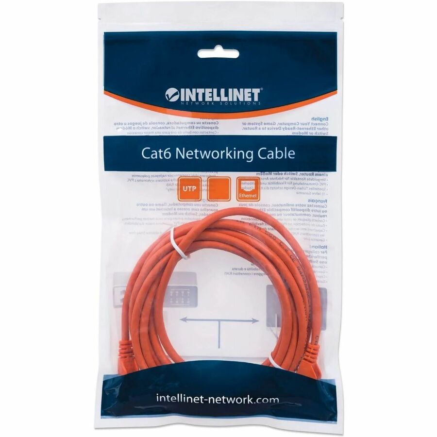 Intellinet Cat6 U/UTP Network Patch Cable, 0.6 m (2 ft.), Orange