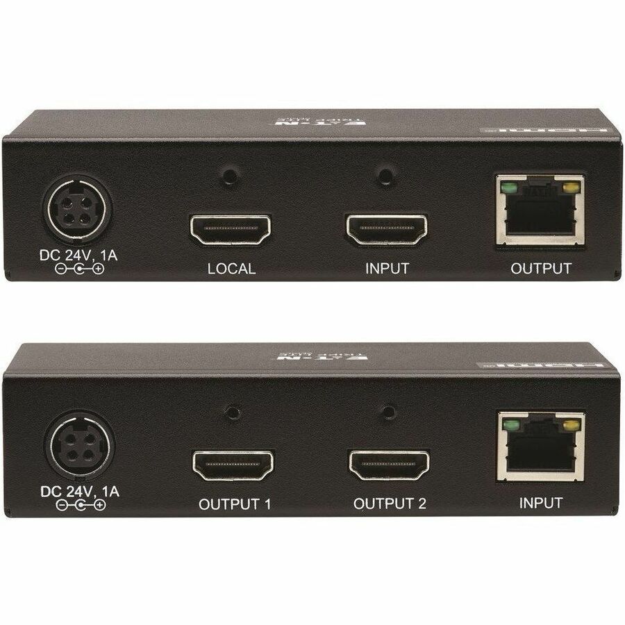 Eaton Tripp Lite Series 2-Port HDMI over Cat6 Extender Kit, Transmitter/Receiver - 4K 60 Hz, HDR, 4:4:4, PoC, 230 ft. (70.1 m), TAA