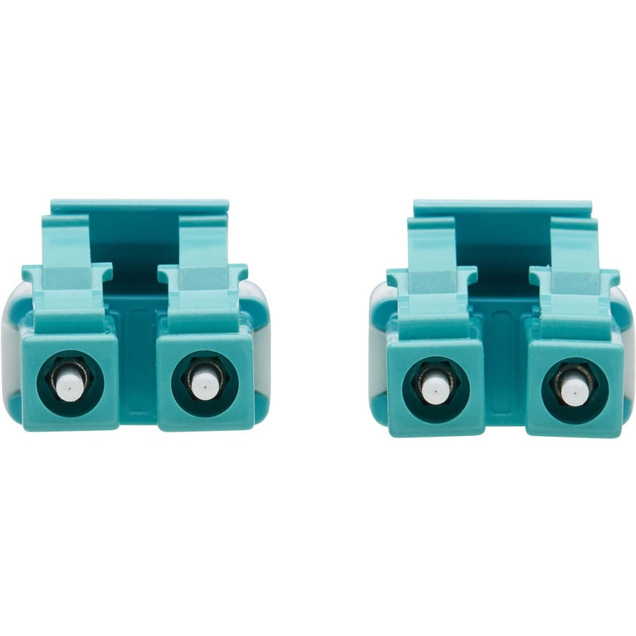 Eaton Tripp Lite Series 100G Duplex Multimode 50/125 OM4 Armored Fiber Optic Cable (LC/LC Duplex M/M), LSZH, Aqua, 30 m (98.4 ft.)
