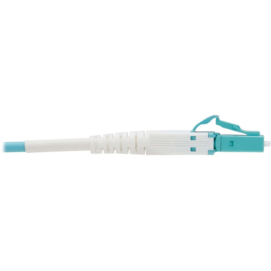 Eaton Tripp Lite Series 100G Duplex Multimode 50/125 OM4 Armored Fiber Optic Cable (LC/LC Duplex M/M), LSZH, Aqua, 30 m (98.4 ft.)