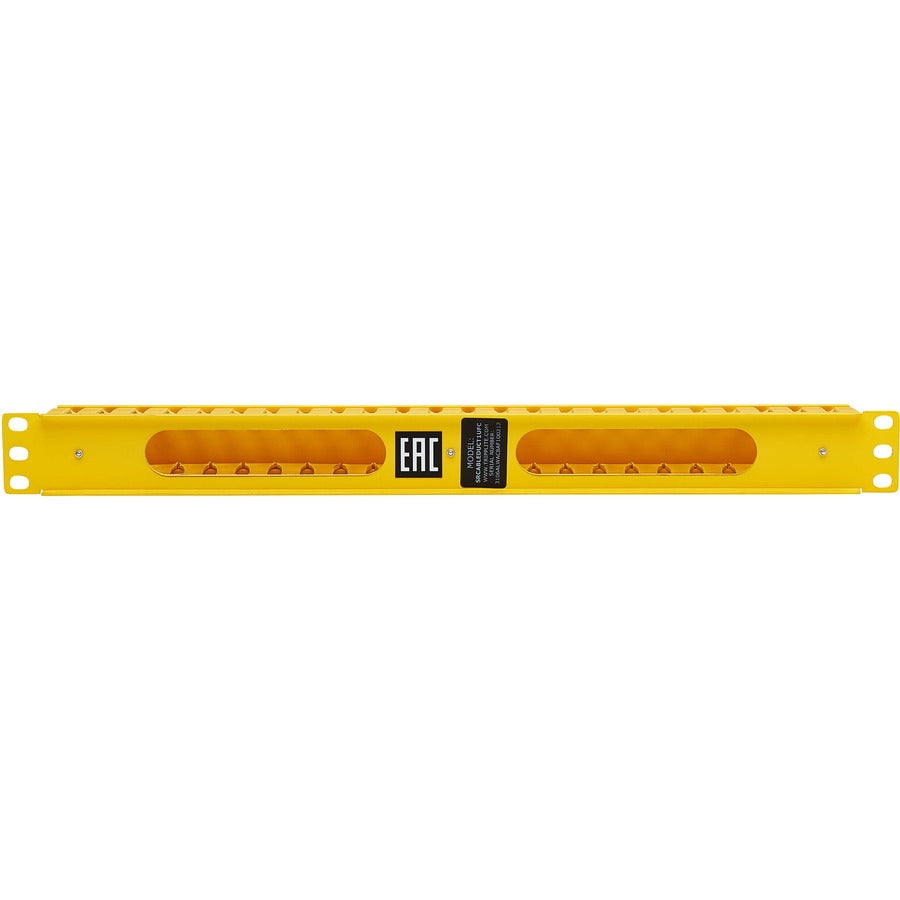Eaton Tripp Lite Series Horizontal Cable Manager - Finger Duct with Cover, Yellow, 1U