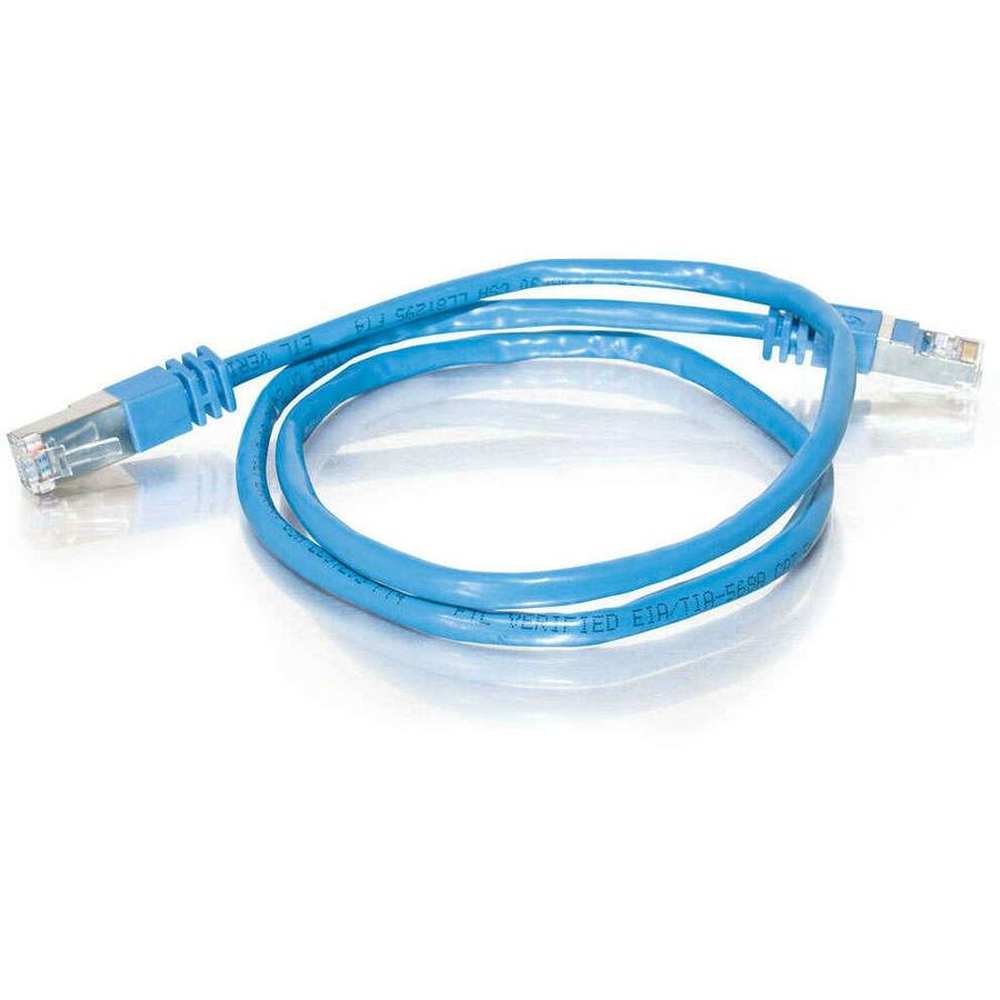 50FT CAT5E MOLDED STP CABLE-BLU