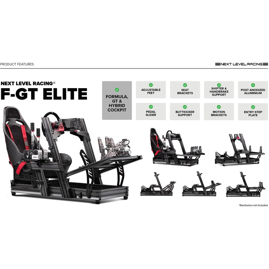Next Level Racing F-GT Elite Formula and GT Aluminum Profile Simulator Cockpit iRacing Edition