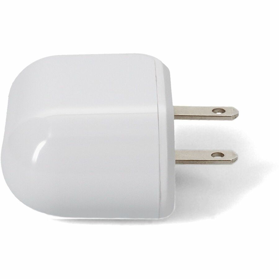 AddOn Wall Plug to 2x USB 2.0 (A) 5V at 2.4A Single port or 5V at 1A Dual port 12W total for US White