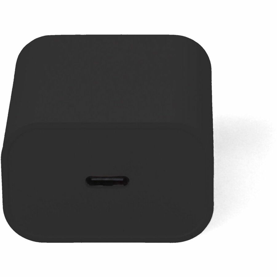 Wall Charger to 1X USB-C 3.1 5V at 3A, 9V at 2.22A, or 12V at 1.67A 20W total, Black