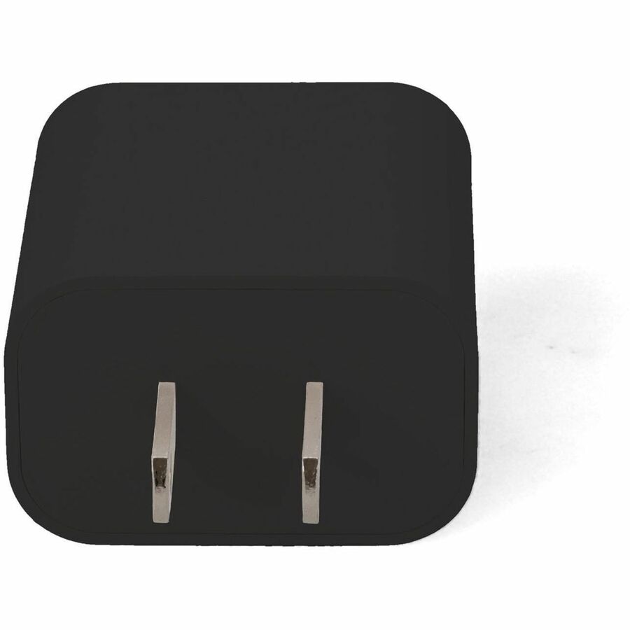 Wall Charger to 1X USB-C 3.1 5V at 3A, 9V at 2.22A, or 12V at 1.67A 20W total, Black