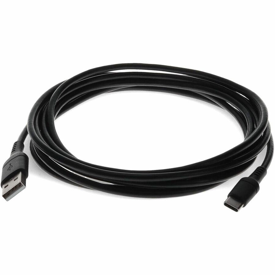 10ft (3m) USB-C Male to USB-A 2.0 Male Sync and Charge Cable Black
