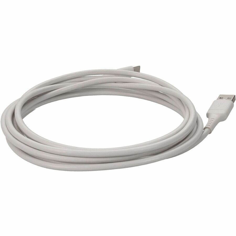 10ft (3m) USB-C Male to USB-A 2.0 Male Sync and Charge Cable White