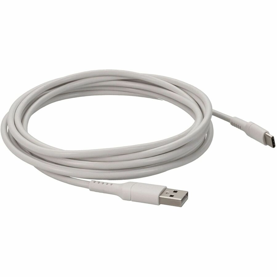 10ft (3m) USB-C Male to USB-A 2.0 Male Sync and Charge Cable White