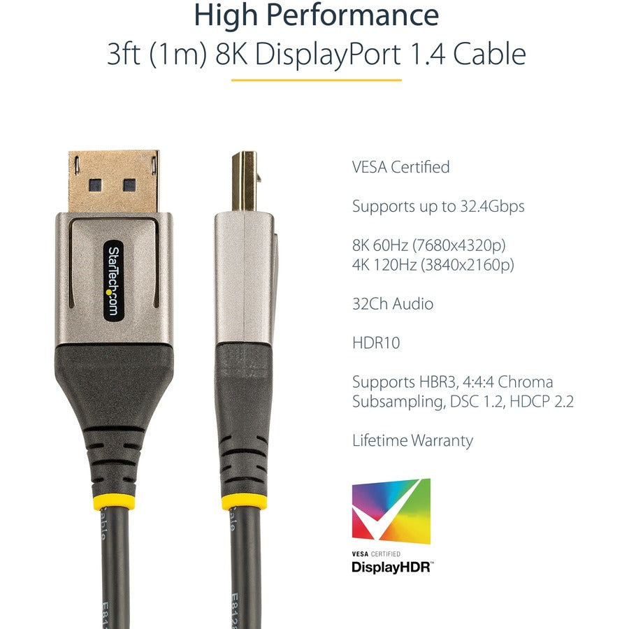 3FT 8K DISPLAYPORT 1.4 CABLE DP