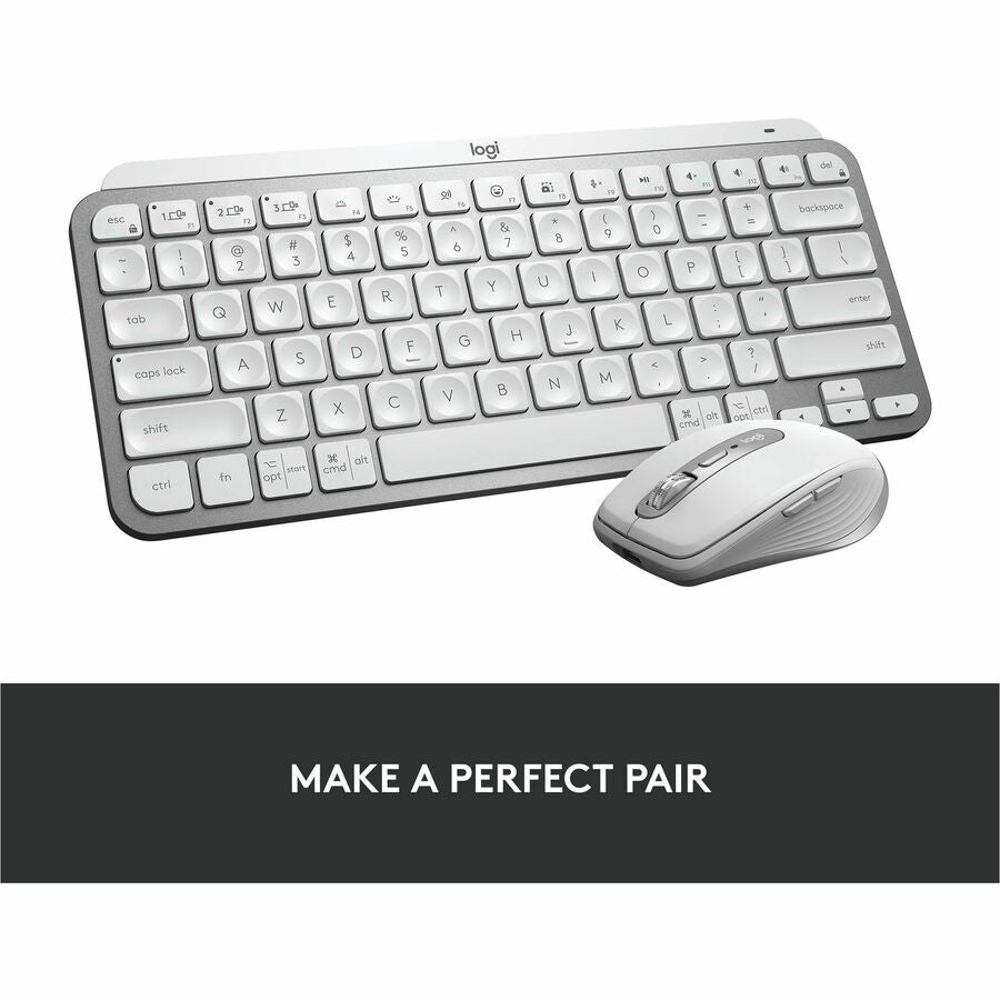 Logitech MX Keys Mini Minimalist Wireless Illuminated Keyboard, Compact, Bluetooth, USB-C, Pale Gray