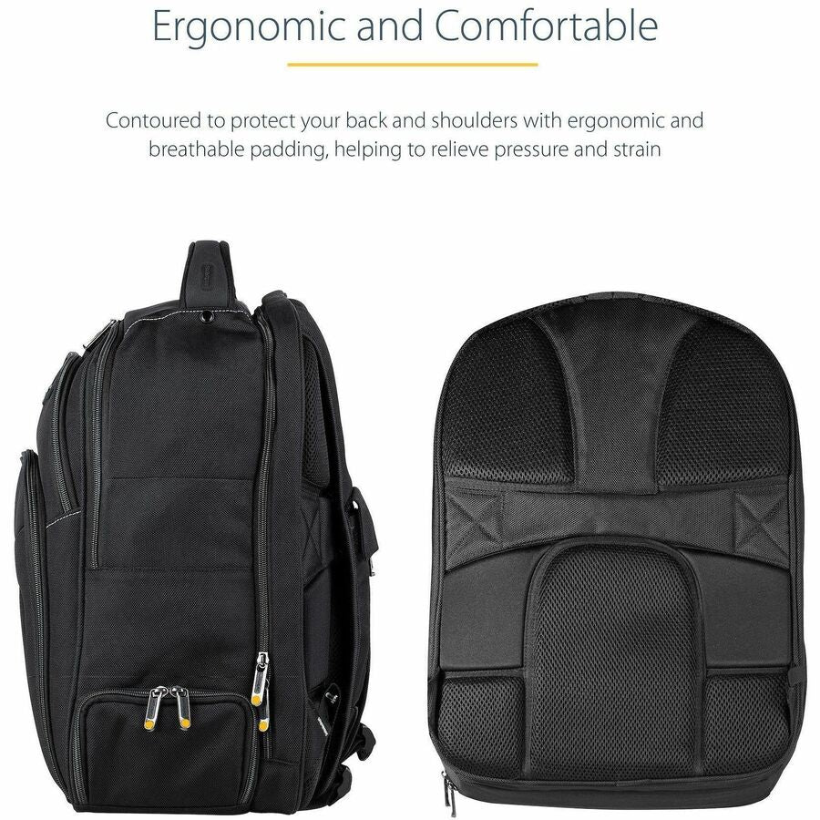 StarTech.com 17.3" Laptop Backpack w/ Removable Accessory Case, Professional IT Tech Backpack for Work/Travel/Commute, Nylon Computer Bag
