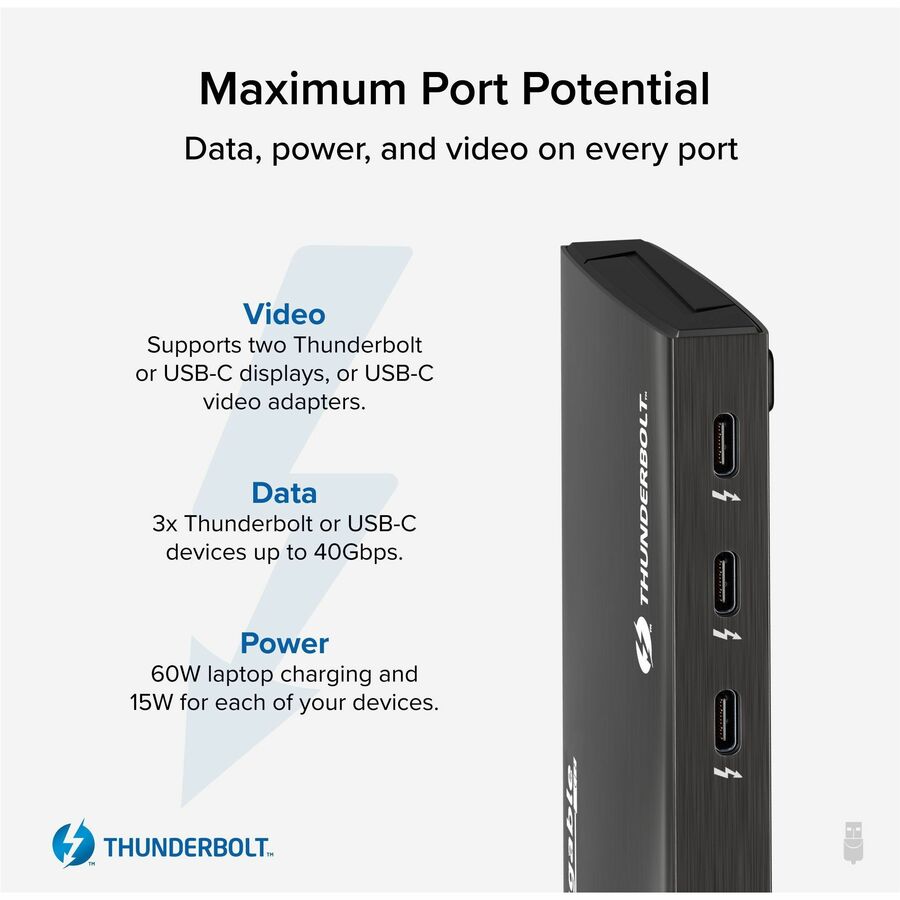 Plugable Thunderbolt 4 Hub, 4-in-1 Pure USB-C Design, Includes USB-C to 4K HDMI Adapter, Laptop Charging