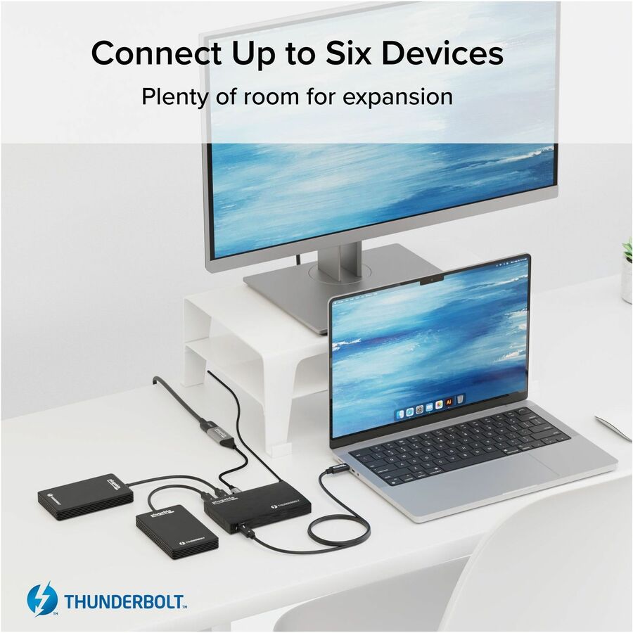 Plugable Thunderbolt 4 Hub, 4-in-1 Pure USB-C Design, Includes USB-C to 4K HDMI Adapter, Laptop Charging